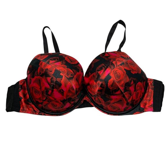 Cacique Roses Underwire Convertible Padded Full Coverage Bra FLAW Plus Size 50G - Picture 1 of 8